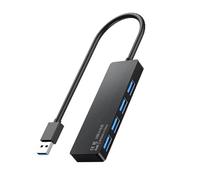 ALL- LUCKY Hub USB 3.0, divisor USB A de 4 puertos, extensor Plug and Play para portátil/PC/escritorio, mouse, teclado, unidad flash, disco U, impresora, Xbox, HDD y más, 0.8 pies (no es un cargador)