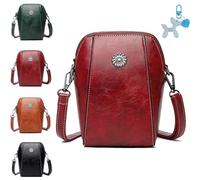 All-match vertical cellphone bag, Retro All-Match Vertical-Cellphone Bag, Women Crossbody Handbags Retro Messenger Bag (Red)