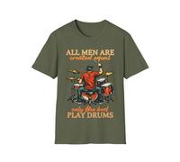 All Men are Created Equal - Camiseta unisex con texto en inglés "Only The Best Play Drums", Verde(Military Green), XXL