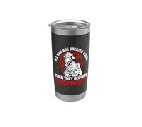 All Men They Become Firefighter Funny Fireman Firefighters Vaso térmico de acero inoxidable de doble pared