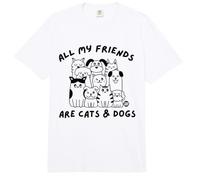 All My Friends Are Cats and Dogs Funny Pet Comfort Colors Adult Heavyweight T-Shirt