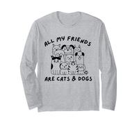 All My Friends Are Cats and Dogs Funny Pet Manga Larga