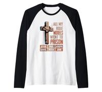 All My Role Models Went Pr Son Jesús Biblia Verso Religioso Camiseta Manga Raglan