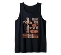 All My Role Models Went Pr Son Jesús Biblia Verso Religioso Camiseta sin Mangas