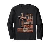 All My Role Models Went Pr Son Jesús Biblia Verso Religioso Manga Larga