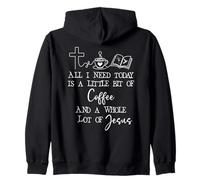 All Need I is Little Coffee & Jesus Mama Christian Mom Faith Sudadera con Capucha