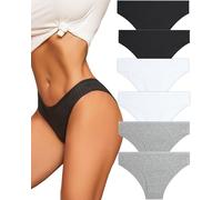 ALL OF ME 6 Pack Bragas Mujeres Algodón Ropa Interior Mujeres Deslizamiento Algodón Mujeres Deslizamiento Suave Hipster Bragas Sexy Bragas Mujeres Ropa Interior Suave Bragas Multipack S-XL,L