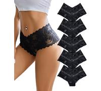 All OF ME - Bragas de encaje para mujer (5 piezas, diseño brasileño, con texto en inglés en inglés y encaje suave, para mujer, C-5er, M