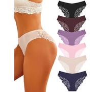 ALL OF ME Bragas Sin Costuras, Brasileñas Invisibles de Encaje, Sexy Cintura en V, Cómodas Slips S-XL