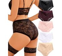 ALL OF ME Pack de 5 Bragas Mujer Bragas Altas de Encaje Sexy para Mujer Suaves y Cómodas Tallas S-XXL