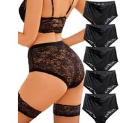 ALL OF ME Pack de 5 Bragas Mujer Bragas Altas de Encaje Sexy para Mujer Suaves y Cómodas Tallas S-XXL