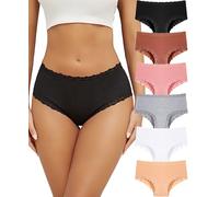 ALL OF ME Pack de 6 Bragas Mujer Algodon,Braguitas brasileñas de Encaje y algodón Sexy,Cómodas y Transpirables Tallas S-XXL,XXL