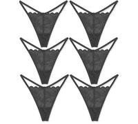 ALL OF ME Pack de 6 G Tanga para Mujer Encaje y lencería Sexy Ropa Bragas Interior Panties Multipack S-XL,B-6er，S