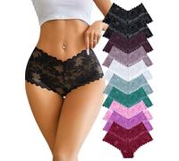 ALL OF ME Paquete de 10 Calzoncillos Bóxer de Encaje para Mujer Ropa Interior Sexy Cómoda de Tiro Bajo Tallas S-XL