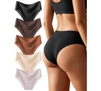 ALL OF SHE 5 Pack Braguitas de Cintura Media Señoras Ropa Interior sin Costuras Ropa Interior sin Costuras Mujeres Braguitas Suaves Multipack XS-XL,A-5,L