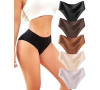 ALL OF SHE 5 Pack Braguitas de Cintura Media Señoras Ropa Interior sin Costuras Ropa Interior sin Costuras Mujeres Braguitas Suaves Multipack XS-XL,A-5,XS