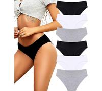 ALL OF SHE Bragas Mujer Algodón Ropa Interior de Mujer Hipster Suave y Transpirable Bragas Pack de 6 L