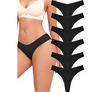 ALL OF SHE Pack de 6 tangas para mujer, sin costuras, cintura en V, calzoncillos sin costuras, cómodos, para mujer, no se muestra, varios paquetes XS-XL