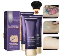 All over Complexion Perfector, 2025 New Body Coverage Perfector - Long-Lasting Sweat, Tattoo Cover up Cream with Extra Large Body Makeup Brush, All Day Wear That Won’t Budge (3Pcs)