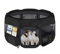 all Pets United® Puppy Playpen Corral para Cachorros; recinto Exterior XXL para Perros, Gatos, Conejos y Animales pequeños en Interiores y Exteriores (Negro)