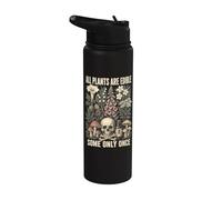 All Plants Are Edible Some Only Once Funny Botanical Stainless Steel Insulated Water Bottle