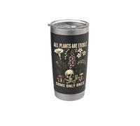 All Plants Are Edible Some Only Once Funny Botanical Vaso térmico de acero inoxidable de doble pared