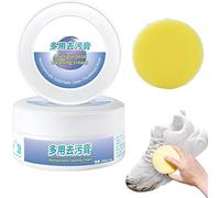 All Purpose Cleaner Cream, Multifunctional Stain Removal Cream with Sponge,Cleaning Products Multi Purpose Cleaner Stain Remover Waterless Cream with Sponge White (1 Pcs)