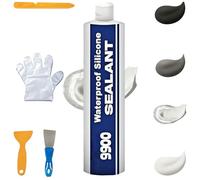 All-Purpose Structural Sealant 9900, Waterproof Adhesive with 5-Piece Tool Kit (Scrapers & Gloves), Strong Bonding Sealer for Roof Bathroom Tile Repair (Transparent)