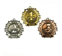 All Quality Medallas de premio de diez estrellas para el 1er segundo y tercer lugar, juego de 30 piezas (oro, plata, bronce) incluye cinta para el cuello (paquete de 10)