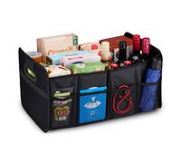 All Ride Organizador de maletero - 50 x 32 x 70 cm - 2 compartimentos grandes y insertos - Organización de accesorios de coche - Diseño plegable - Negro
