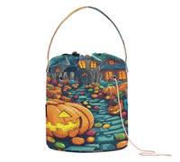 All Saints' Day Happy Halloween Candy Crochet Tote Bag Crochet Bolsas con agujeros Bolsas de almacenamiento para herramientas de tejer Suministros de tejer