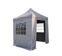 All Seasons Gazebos de 2 x 2 m Resistente, Totalmente Impermeable con 4 Paneles Laterales Superiores con Cremallera, Metalic Grey