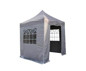 All Seasons Gazebos de 2 x 2 m Resistente, Totalmente Impermeable con 4 Paneles Laterales Superiores con Cremallera, Metalic Grey