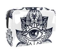 All Seeing Eye in Lotus - Neceser de viaje para mujer, bolsa de aseo grande de PVC para maquillaje, práctica bolsa organizadora con cremallera, multicolor, 18.5x7.5x13cm/7.3x3x5.1in, Neceser