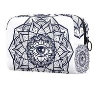 All Seeing Eye Mandala - Neceser de viaje para mujer, bolsa organizadora de maquillaje grande con cremallera, multicolor, 18.5x7.5x13cm/7.3x3x5.1in, Neceser