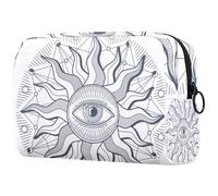 All Seeing Eye of Sun - Neceser de viaje para mujer, bolsa organizadora de maquillaje grande con cremallera, multicolor, 18.5x7.5x13cm/7.3x3x5.1in, Neceser