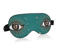 All Seeing Eye Symbol Boho Style On Green Eye Masks Cover Blocks Light Sleep Mask Shade Cover Blindfold Relaxing Eyeshade Cover con correa ajustable para la cabeza para hombres, mujeres y niños