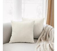 All Smiles Crema Exterior Fundas de Almohadas y de Cojines Decorativas de 50 x 50CM,2PC para Sofá Cama Sofá Decoración Sólida para el Hogar