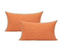 All Smiles Fundas de Almohada Lumbar Color Naranja, Fundas de cojín rectangulares rectangulares, Paquete de 2 Fundas de Almohada cuadradas de Color sólido de 12 x 20 Pulgadas, decoración para sofá,