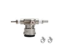 All Stainless Steel Low Profile Keg Coupler W/PRV Space Saving Beer Keg Connector D/S System 1/4"Barb Beer Out 3/8"Barb Gas In(D System Coupler)