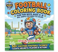 All-Star Sports: Football Coloring Book for Boys Ages 4-8: Fun and Easy Football Coloring Pages with Helmets, Footballs, Goal Posts, Players, and Big Action for Kids