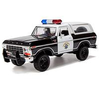 All Star Toys Exclusivo 1978 Ford Bronco Ranger XLT California Highway Patrol CHP Policía 1:24 Modelo Fundido a presión Aplicación de la Ley del Coche Motormax 76985 (Patrulla de Carretera)