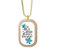 All Stars Shine To You - Collar con colgante de diamantes y cristal dorado