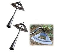 All-steel Hardened Hollow Hoe, Handheld Weeding Rake Planting Vegetables Farm Tool, Garden Planting Hoe, Steel Gardening Hand-held Hollow Hoe for Weeding, Farm Garden Tool Weeding Rake (2Pcs)