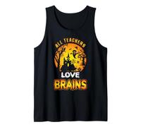 All Teachers Love Brains Funny Halloween Teacher Costume Camiseta sin Mangas