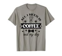 All That I Need is Coffee and My Dog Cup Dog Mom Paw Print Camiseta