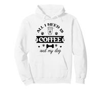 All That I Need is Coffee and My Dog Cup Dog Mom Paw Print Sudadera con Capucha