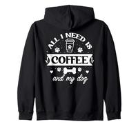 All That I Need is Coffee and My Dog Cup Paw Print Dog Mom Sudadera con Capucha