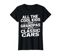 All The Cool Kids Have Grandpas with Classic Cars - Camiseta gráfica económica, Mujer, Negro, L