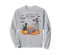 All The Fall Things - Esqueleto de Bruja con diseño de Gato y Calabaza Sudadera